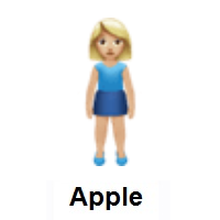 Woman Standing: Medium-Light Skin Tone on Apple iOS