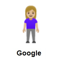 Woman Standing: Medium-Light Skin Tone on Google Android