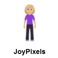 Woman Standing: Medium-Light Skin Tone on JoyPixels