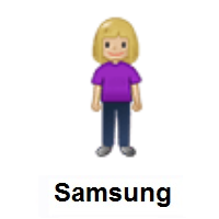 Woman Standing: Medium-Light Skin Tone on Samsung