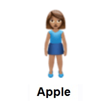 Woman Standing: Medium Skin Tone on Apple iOS