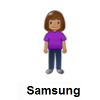 Woman Standing: Medium Skin Tone on Samsung