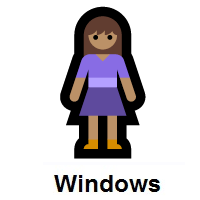 Woman Standing: Medium Skin Tone on Microsoft Windows