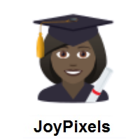 Woman Student: Dark Skin Tone on JoyPixels