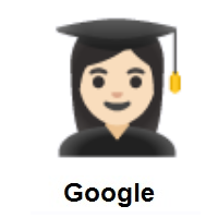 Woman Student: Light Skin Tone on Google Android