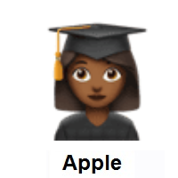 Woman Student: Medium-Dark Skin Tone on Apple iOS