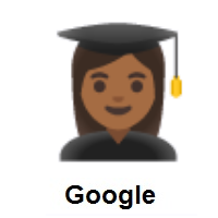 Woman Student: Medium-Dark Skin Tone on Google Android