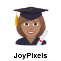 Woman Student: Medium Skin Tone on JoyPixels