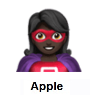 Woman Superhero: Dark Skin Tone on Apple iOS