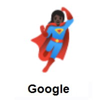 Woman Superhero: Dark Skin Tone on Google Android