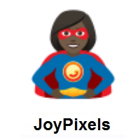 Woman Superhero: Dark Skin Tone on JoyPixels
