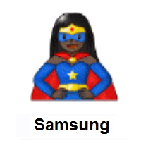 Woman Superhero: Dark Skin Tone on Samsung