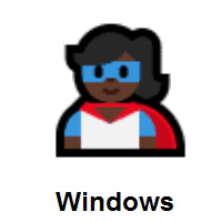 Woman Superhero: Dark Skin Tone on Microsoft Windows