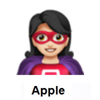 Woman Superhero: Light Skin Tone on Apple iOS