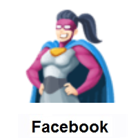 Woman Superhero: Light Skin Tone on Facebook