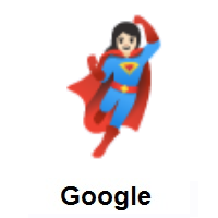 Woman Superhero: Light Skin Tone on Google Android