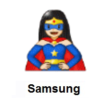 Woman Superhero: Light Skin Tone on Samsung