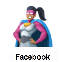 Woman Superhero: Medium-Dark Skin Tone on Facebook