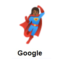 Woman Superhero: Medium-Dark Skin Tone on Google Android