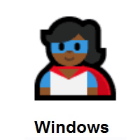 Woman Superhero: Medium-Dark Skin Tone on Microsoft Windows