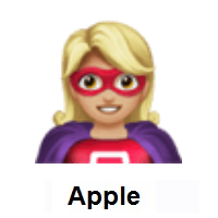 Woman Superhero: Medium-Light Skin Tone on Apple iOS