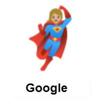 Woman Superhero: Medium-Light Skin Tone on Google Android