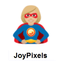 Woman Superhero: Medium-Light Skin Tone on JoyPixels