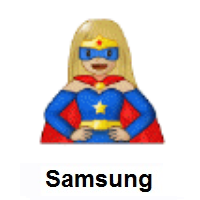 Woman Superhero: Medium-Light Skin Tone on Samsung