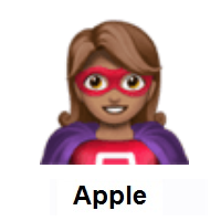Woman Superhero: Medium Skin Tone on Apple iOS