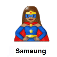 Woman Superhero: Medium Skin Tone on Samsung
