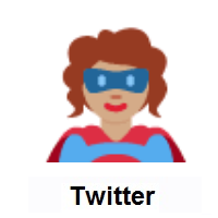 Woman Superhero: Medium Skin Tone on Twitter Twemoji