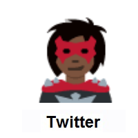 Woman Supervillain: Dark Skin Tone on Twitter Twemoji
