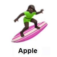 Woman Surfing: Dark Skin Tone on Apple iOS