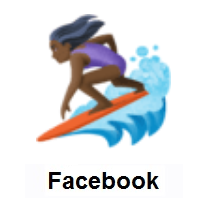 Woman Surfing: Dark Skin Tone on Facebook