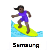 Woman Surfing: Dark Skin Tone on Samsung