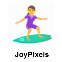 Woman Surfing on JoyPixels