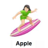 Woman Surfing: Light Skin Tone on Apple iOS
