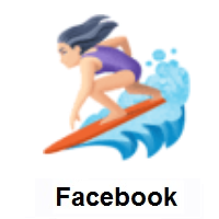 Woman Surfing: Light Skin Tone on Facebook