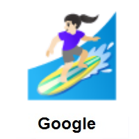 Woman Surfing: Light Skin Tone on Google Android