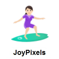 Woman Surfing: Light Skin Tone on JoyPixels