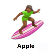 Woman Surfing: Medium-Dark Skin Tone on Apple iOS