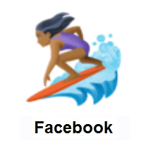 Woman Surfing: Medium-Dark Skin Tone on Facebook