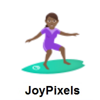 Woman Surfing: Medium-Dark Skin Tone on JoyPixels