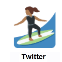 Woman Surfing: Medium-Dark Skin Tone on Twitter Twemoji