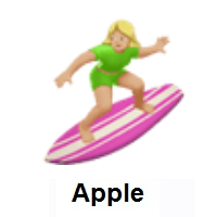 Woman Surfing: Medium-Light Skin Tone on Apple iOS