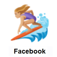 Woman Surfing: Medium-Light Skin Tone on Facebook