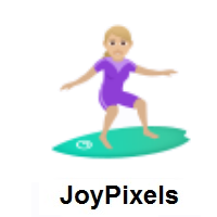 Woman Surfing: Medium-Light Skin Tone on JoyPixels