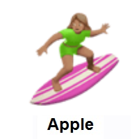 Woman Surfing: Medium Skin Tone on Apple iOS