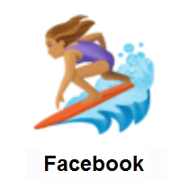 Woman Surfing: Medium Skin Tone on Facebook