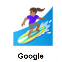 Woman Surfing: Medium Skin Tone on Google Android